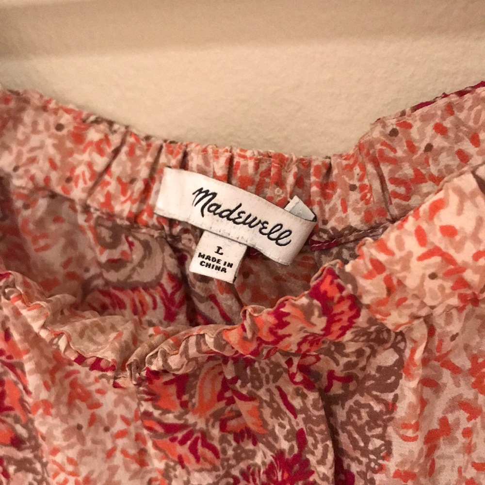 Madewell Paisley Off the Shoulder Silk Blouse - Picture 6 of 6